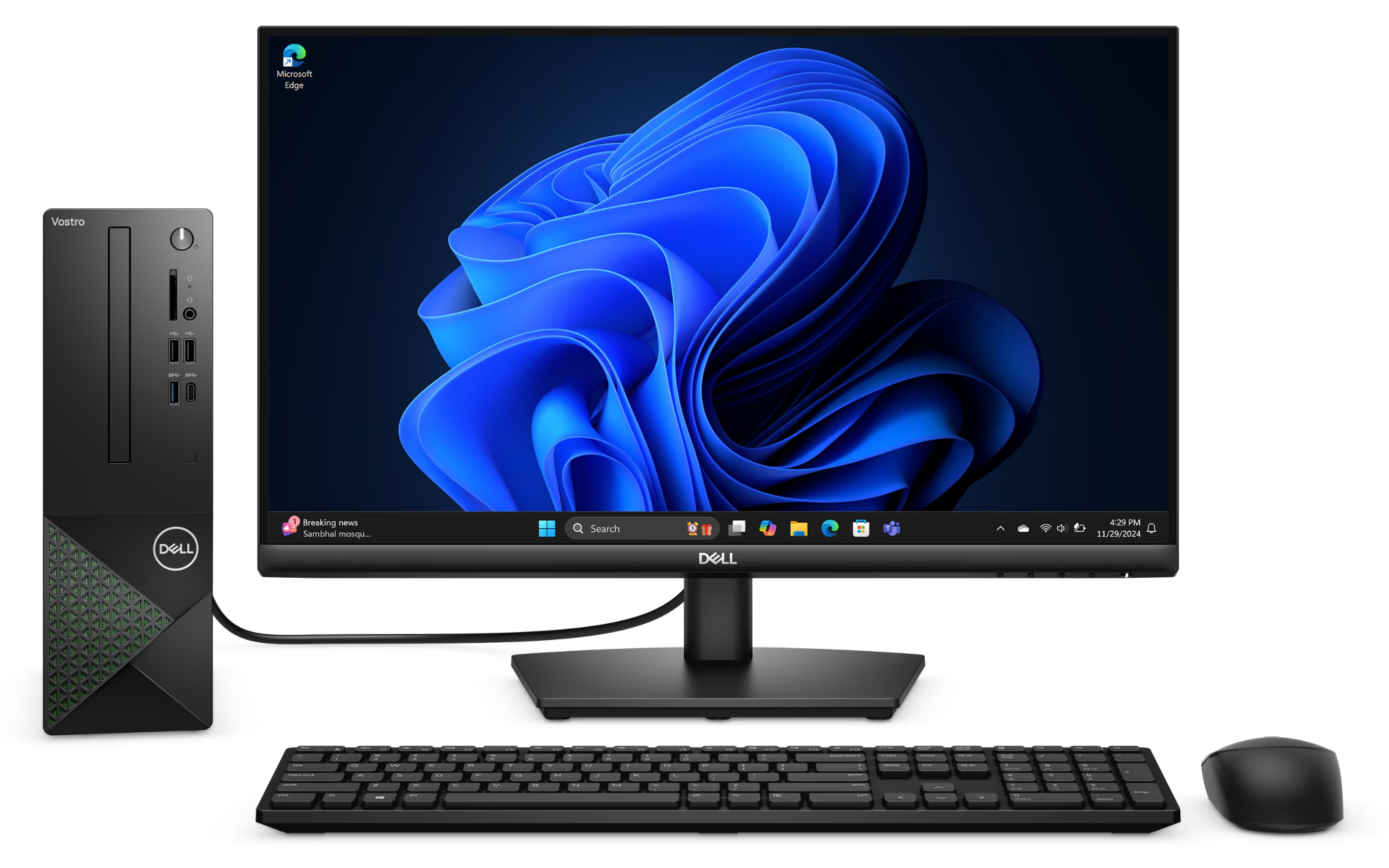 A desktop computer setup