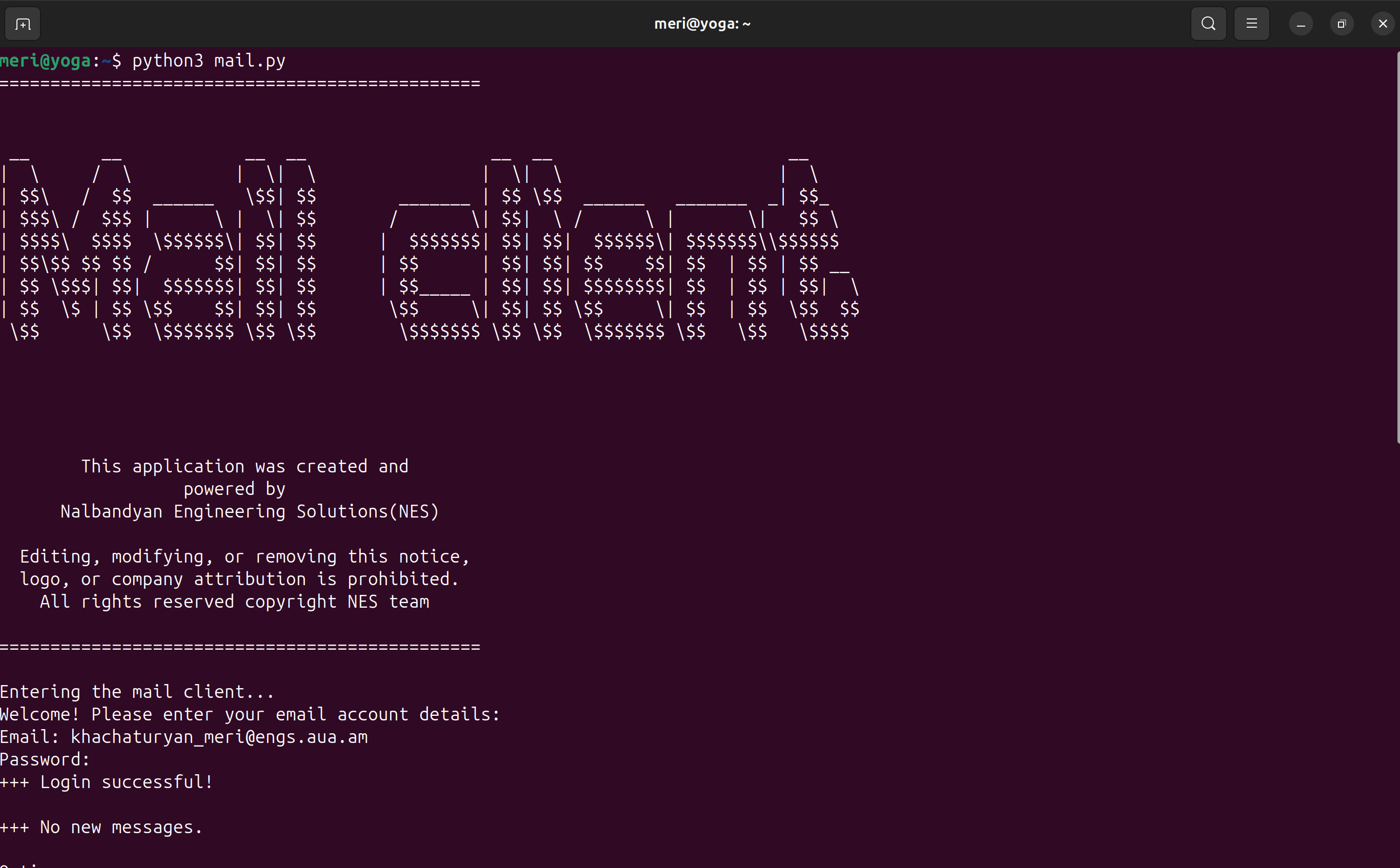 Email Login Screenshot