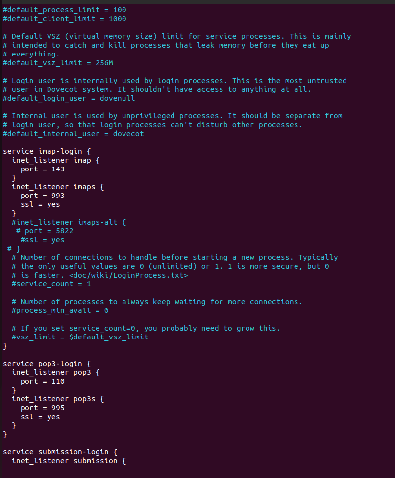 Dovecot Configuration 1