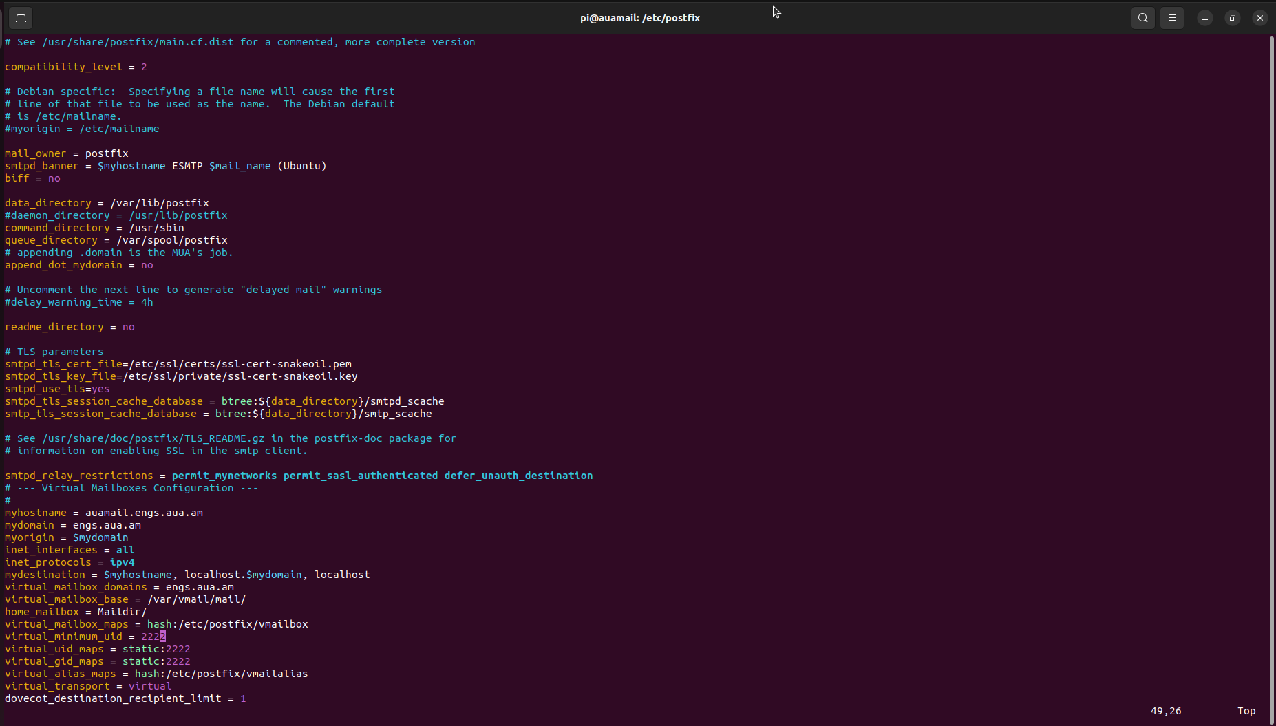 Postfix Configuration 1