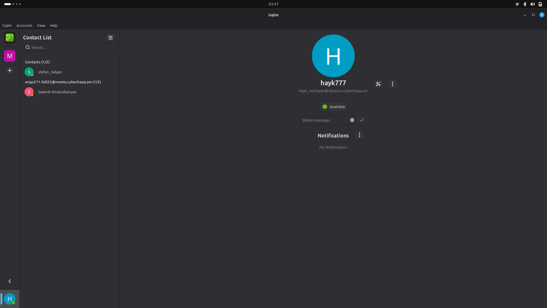 XMPP profile screenshot